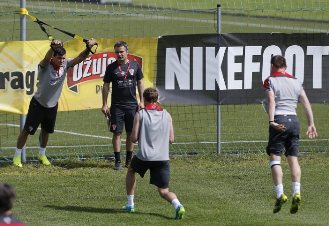 Croatia's Dejan Lovren attends a training session. Dejan Lovren