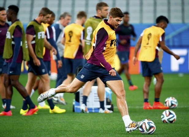 England captain Steven Gerrard during a training session, 18 June Steven Gerrard England