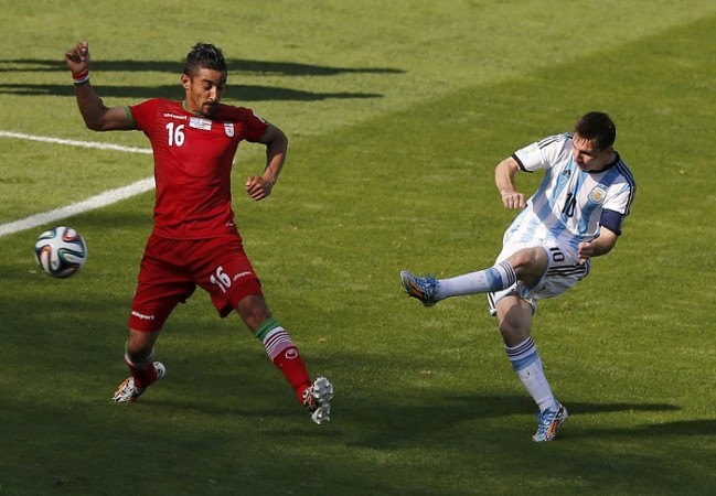 Lionel Messi scores a wonder goal against Iran, 21 June Lionel Messi Argentina Iran Reza Ghoochannejad