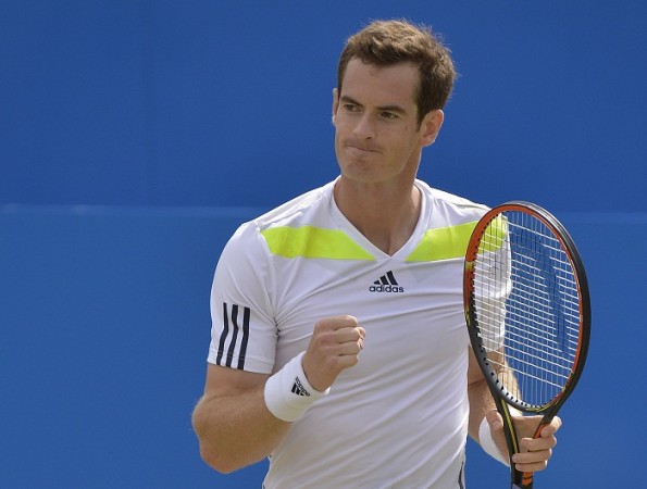 Britain's Andy Murray celebrates during a match at the Queen's Club. Andy Murray