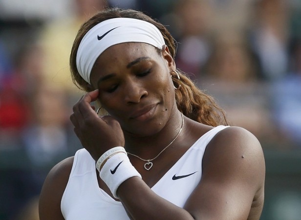 Serena Williams reacts during her match against Alize Corne. Serena Williams Wimbledon