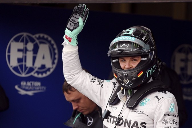 Mercedes' Nico Rosberg celebrates his pole position at the British Grand Prix. Nico Rosberg Silverstone