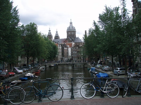A view of Amsterdam canals in summer Amsterdam