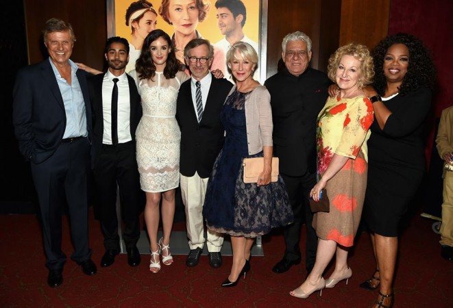 Lasse Hallstrom, Manish Dayal, Charlotte Le Bon, Steven Spielberg, Helen Mirren, Om Puri, Juliet Blake and Oprah Winfrey at the world premiere of The Hundred-Foot Journey. Lasse Hallstrom, Manish Dayal, Charlotte Le Bon, Steven Spielberg, Helen Mirren, Om Puri, Juliet Blake and Oprah Winfrey attend the world premiere of Dreamworks Pictures' The Hundred-Foot Journey.