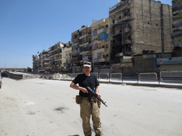 Haruna Yukawa, a Japanese private mercenary poses in Aleppo. The Japanese national has now been captured by the ISIS militants.