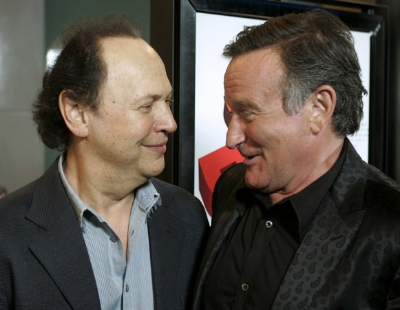 Robin Williams and Billy Crystal at the premiere of Robin Williams and Billy Crystal at the premier of Williams' film World's Greatest Dad in 2009