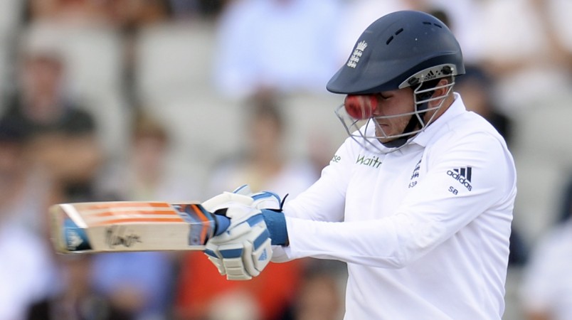 A bouncer from Varun Aaron hit Stuart Broad on the face in the fourth Test. Stuart Broad
