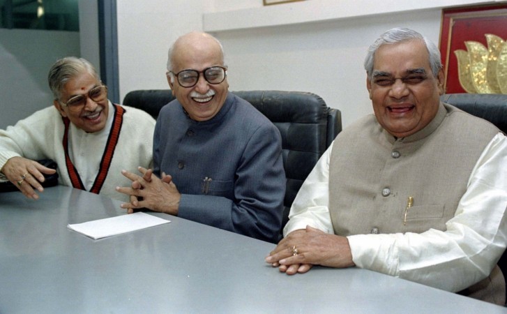 BJP founding trio (from left)Murli Manohar Joshi, LK Advani and Atal Bihari Vajpayee. Atal bihari vajpayee, advani, joshi