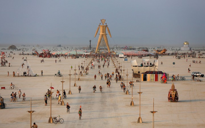A view of the Playa and the effigy of the Man at the Burning Man 2014 in the Black Rock Desert of Nevada A view of the Playa and the effigy of the Man for the Burning Man 2014 held in the Black Rock Desert of Nevada(Jim Urquhart / Reuters)