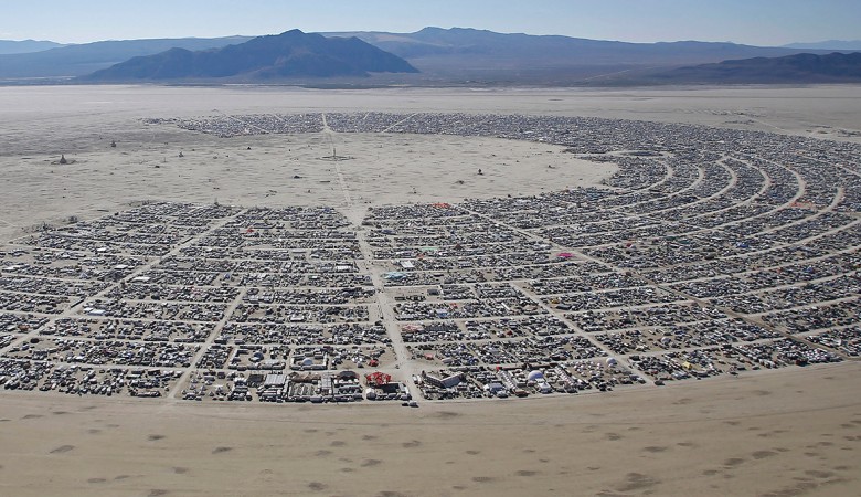 An aerial view of the campsite of the Burning Man 2014 in Nevada. Reports suggest that over 66,000 participated in the week-long festival. An aerial view of the campsite of the Burning Man 2014 in Nevada. Reports suggest that over 66,000 participated in the week-long festival.