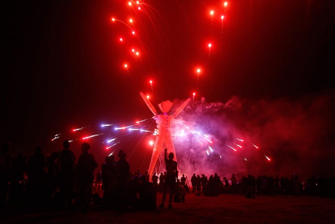 A fireshow at The Burning Man's effigy A fireshow at The Burning Man's effigy