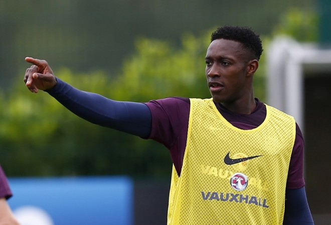 Danny Welbeck gestures during a training session in London. Danny Welbeck