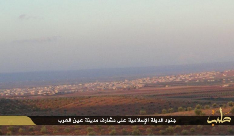 ISIS have posted a picture, claiming their militants are hardly two kms away from Kobane. ISIS have posted a picture claiming that it is hardly 2 KM away from Kobane