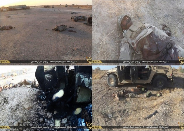 ISIS fighters dressed as Iraqi soldiers carried out a suicide attack at Camp Saqlawiyah, hours before the base fell into the hands of Islamic State on 21 September. ISIS fighters dressed as Iraqi soldiers carried out a suicide attack at Camp Saqwaliya hours before the base fell into the hands of Islamic State on 21 September.