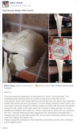 Amul consumer Neha Tomar's post on Facebook Amul wins Facebook argument with angry customer