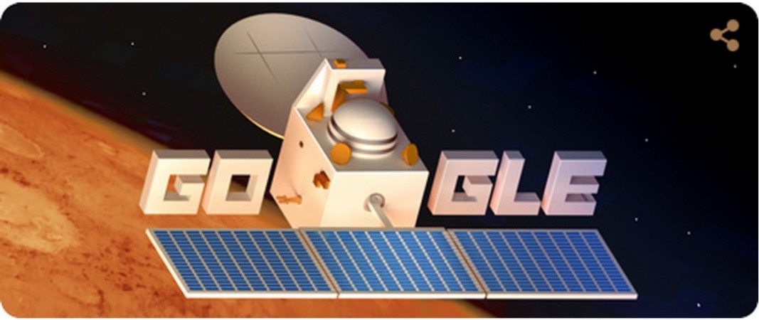 Google marks Mangalyaan's one month in Mars orbit with a Doodle Google marks Mangalyaan's one month in Mars orbit with a Doodle