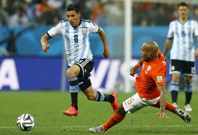 Benfica and Argentina midfielder Enzo Perez is a January target for Manchester United Enzo Perez Benfica Nigel De Jong Netherlands