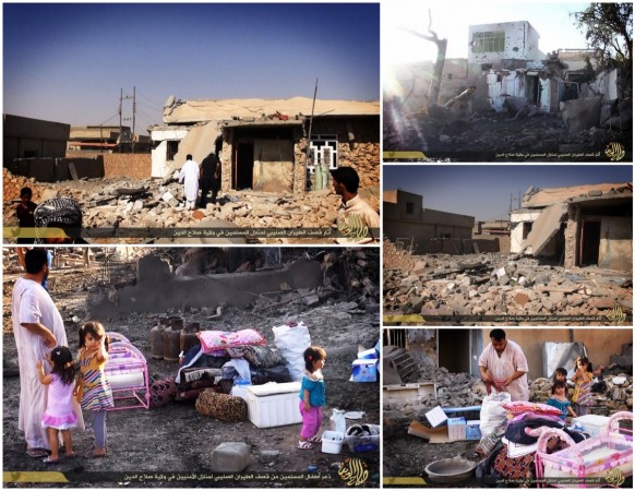 Images released by ISIS media to show the damage caused by the US-led coalition airstrikes on the homes of the civilians in Salahuddin province in Iraq. ISIS showing the destruction in ISIS-held areas of Salahuddin province following a U.S.lead coalition bombing.