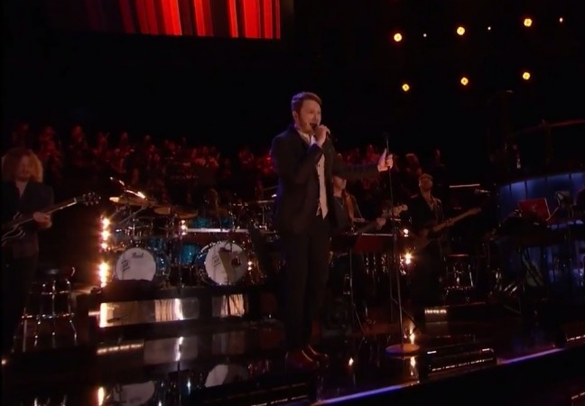 Luke Wade from Team Pherrell performs "Let's Get it On" by Marvin Gaye on "The Voice" Season 7 Live Playoffs