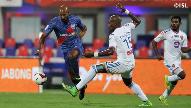 Mumbai City's Anelka in action during his side's ISL clash against FC Goa on Monday. Mumbai City FC vs FC Goa