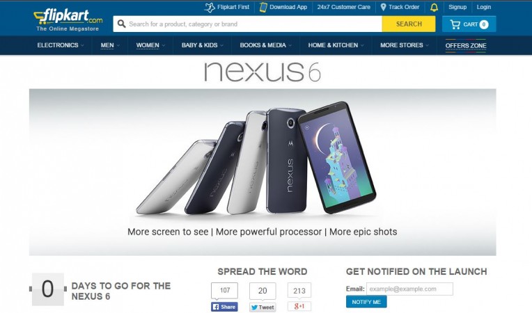 Google Nexus 6 Pre-Order Service to go Live in India on 18 November Google Nexus 6 Pre-Order Service to go Live in India on 18 November