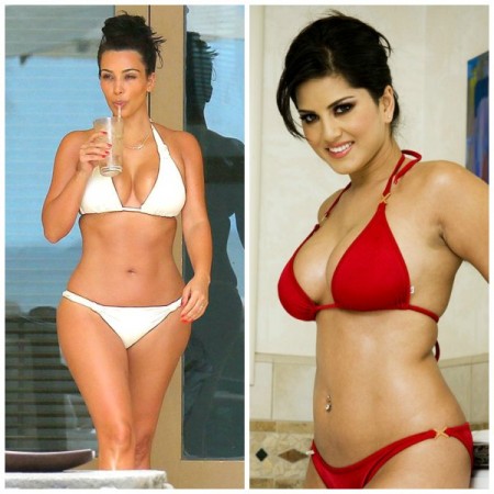 Kim Kardashian and Sunny Leone. 'Bigg Boss 8' will shock Kim Kardashian, says Sunny Leone