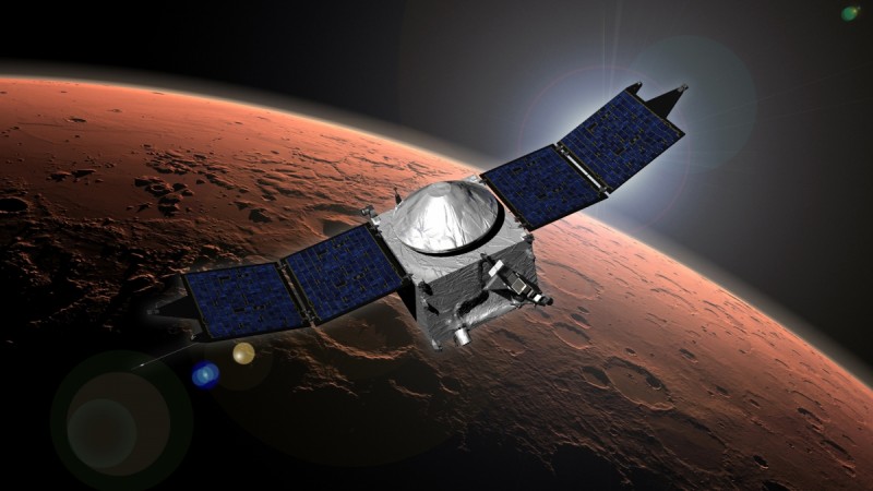 NASA's Mars Atmosphere and Volatile Evolution (MAVEN) mission is seen in this undated artist's concept released September 22, 2014. Mars