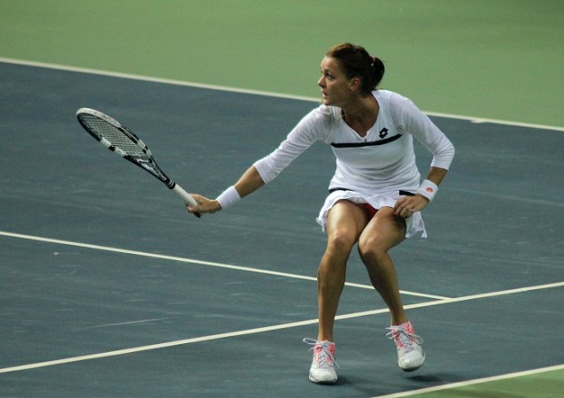 Pune Marathas star Agnieszka Radwanska in action against Delhi Dreams in the CTL final Agnieszka Radwanska Pune Marathas
