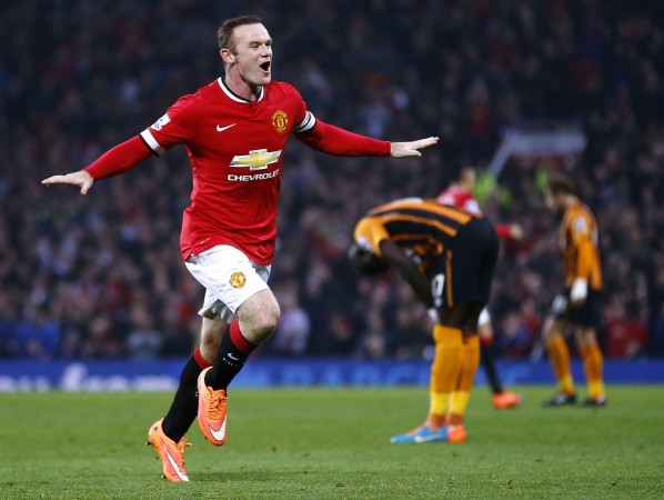 Rooney scored United's second goal in the club's 3-0 win over Hull City at Old Trafford in the Premier League on Saturday Wayne Rooney