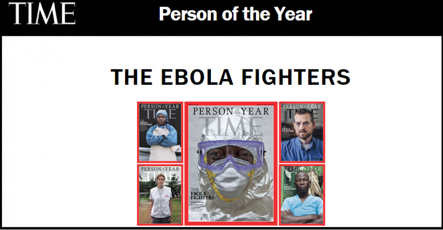 Ebola Caregivers have been listed for the TIME's Person of the Year 2014.