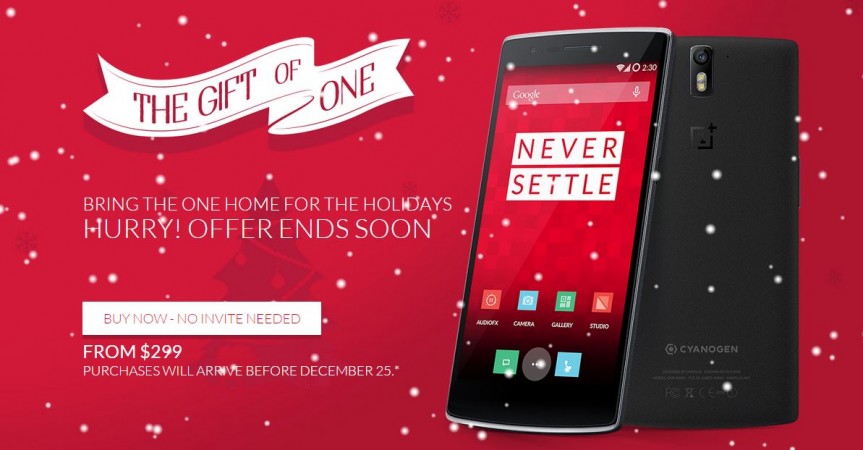 Christmas 2014 Offer: OnePlus One Now Available Without Invites Christmas 2014 Offer: OnePlus One Now Available Without Invites