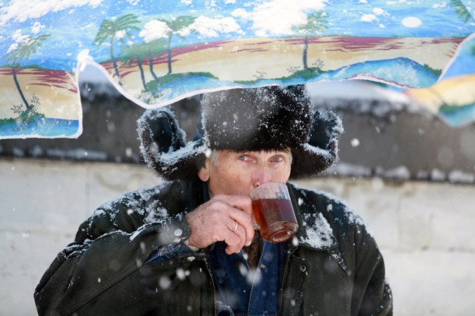 Russian having a cup of tea