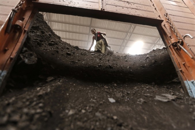 Coal being unloaded