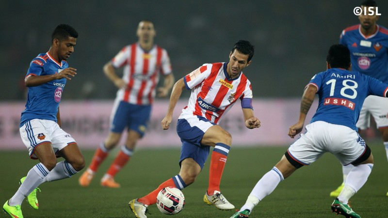 Atletico de Kolkata's Luis Garcia in action against FC Goa in the first leg semi-finals of the Hero indian Super League Atletico de Kolkata vs FC Goa