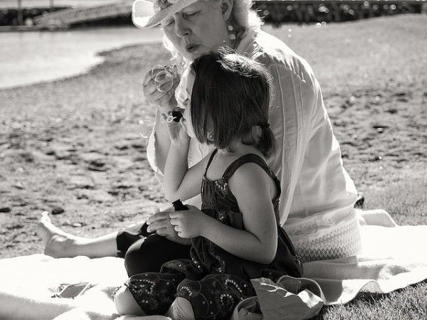 grandma and child