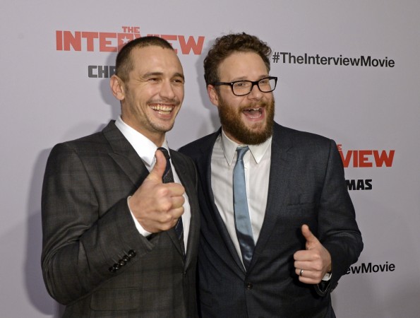 James Franco and Seth Rogen, stars of 'The Interview' at the Los Angeles premiere of the movie