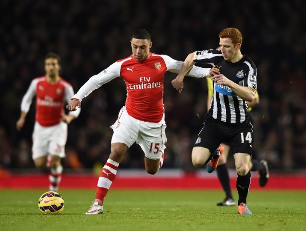 Arsenal midfielder Alex Oxlade-Chamberlain has a slight chance of being fit for the English Premier League game against West Ham Alex Oxlade-Chamberlain Arsenal Jack Colback Newcastle United