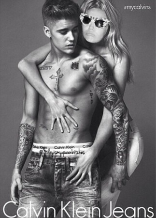 Miley Cyrus posted this Photoshopped picture on Instagram hours after Justin Bieber's Calvin Klein ads were released Miley Cyrus Makes Fun of Justin Bieber's Calvin Klein Ads