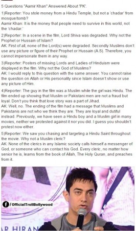 'PK' Controversies: Aamir Khan Sends Legal Notice to Pak Websites over Fabricated Interview Aamir Khan PK fake interview