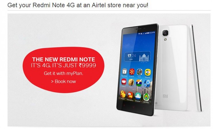 Airtel to Sell Xiaomi Redmi Note 4G at Physical Stores in Select Indian Cities This Weekend Airtel to Sell Xiaomi Redmi Note 4G at Physical Stores in Select Indian Cities This Weekend