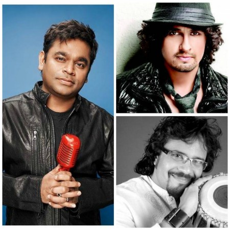 AR Rahman, Sonu Nigam and Bickram Ghosh AR Rahman, Sonu Nigam and Bickram Ghosh
