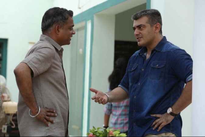Gautham Menon with Ajith on the sets of Ajith with Gautham Menon