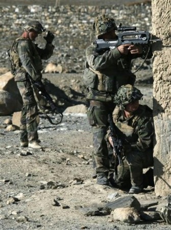 French Foreign Legion soldiers during an operation near Kabul,Afghanistan