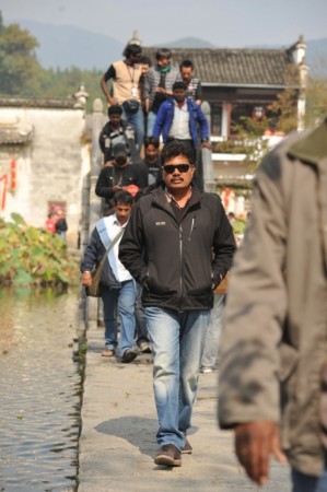 Shankar, on the sets of his movie Shankar