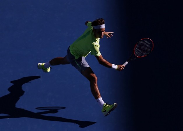 Roger Federer in action against Simone Bolelli in the second round of the Australian Open Roger Federer Australian Open 2015