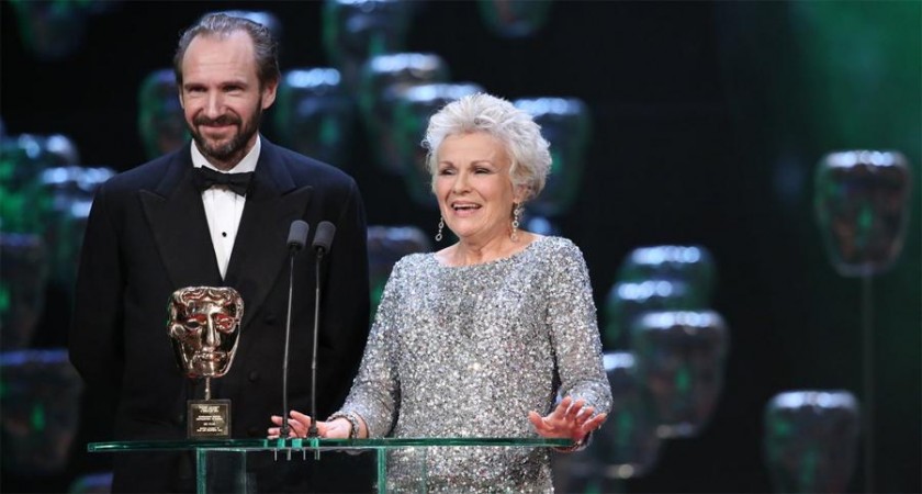 Here are the wonderful Ralph Fiennes & Julie Walters to present the Outstanding British Contribution award Ralph Fiennes & Julie Walters at BAFTA Awards