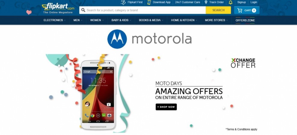 Motorola Moto E Gets a Price-cut; Flipkart Offers Discounts up to ₹10,000 on Google Nexus 6, Moto G, X Motorola Moto E Gets a Price-cut; Flipkart OfferDiscounts up to ₹10,000 on Google Nexus 6, Moto G, X