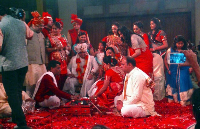 BJP chief Amit Shah during the wedding ceremony of his son Jay Shah in Ahmedabad on 10 February 2015. Amit Shah