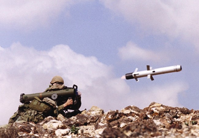 An undated file picture shows an Israeli soldier firing an anti-tank missile Spike-LR, manufactured by an Israeli Defense contractor. Anti-tank missile Spike-LR