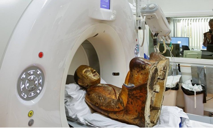 Mummified monk inside Buddha statue